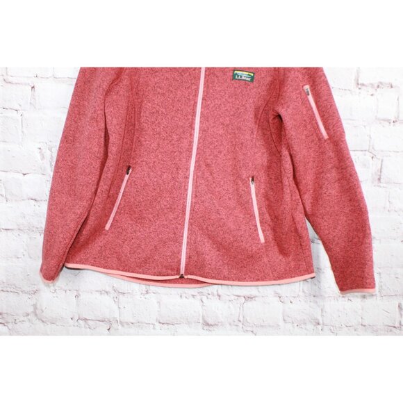 LL Bean Sweater Fleece Full Zip Jacket Smooth Rugged Red Size 1X - Picture 3 of 10